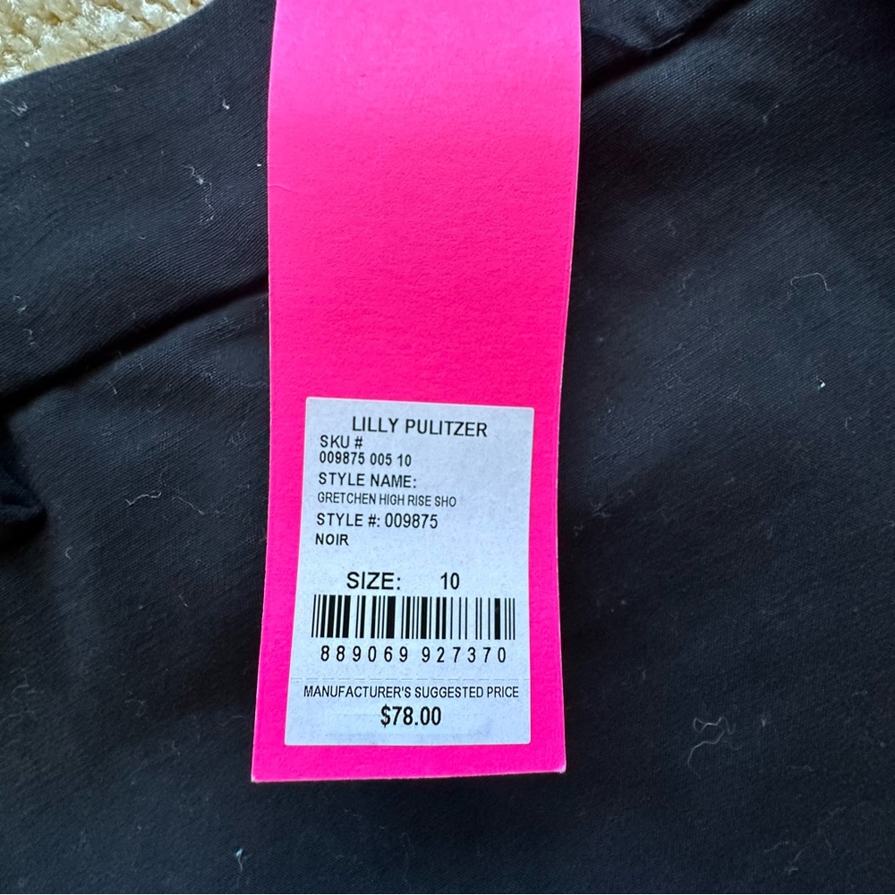 Lilly Pulitzer Gretchen High‎ Rise Shorts Women’s 10 Black NWT - Picture 2 of 7
